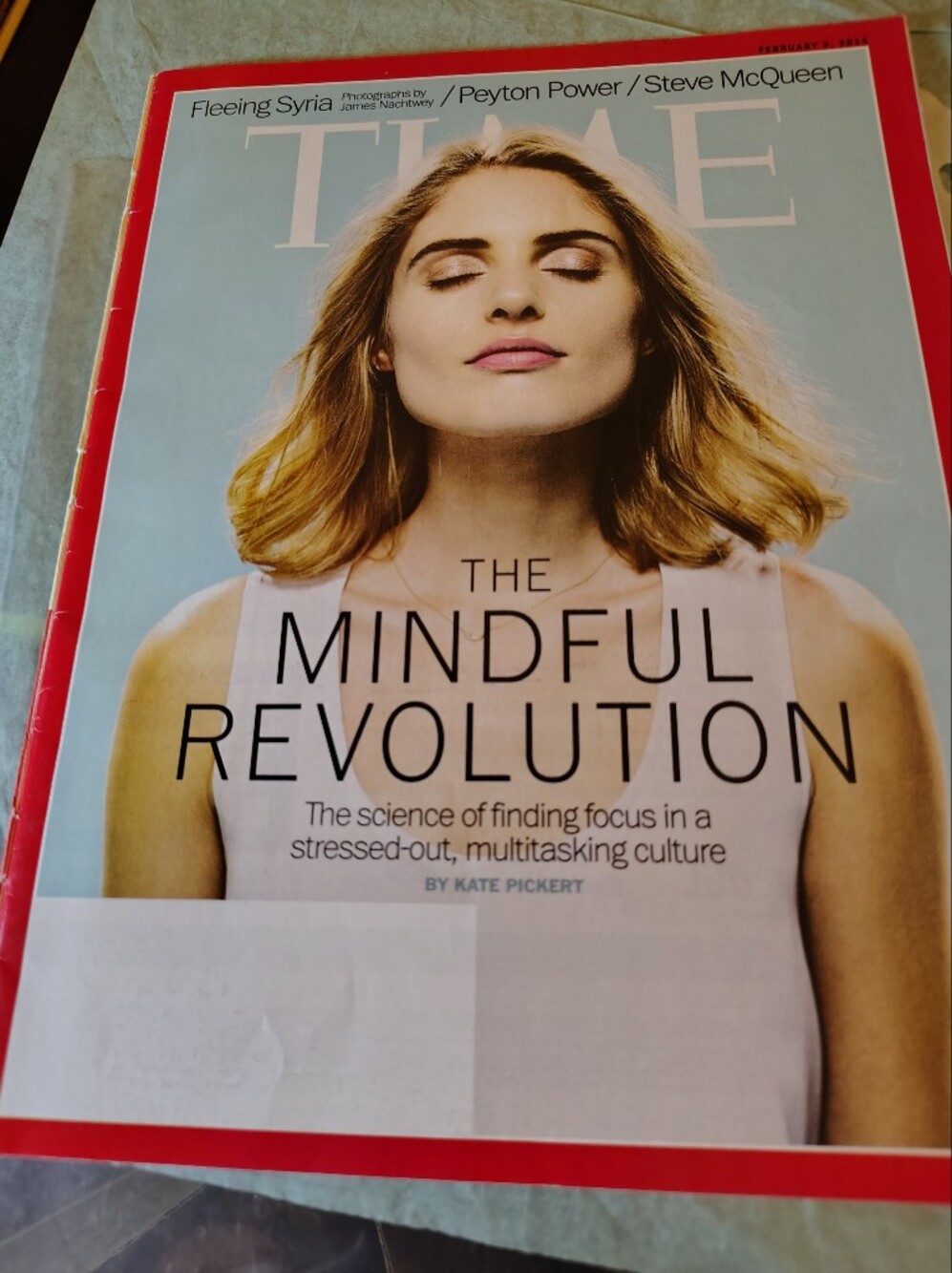 Vintage Time Magazine February 3, 2014 "The Mindful Revolution", Steve McQueen